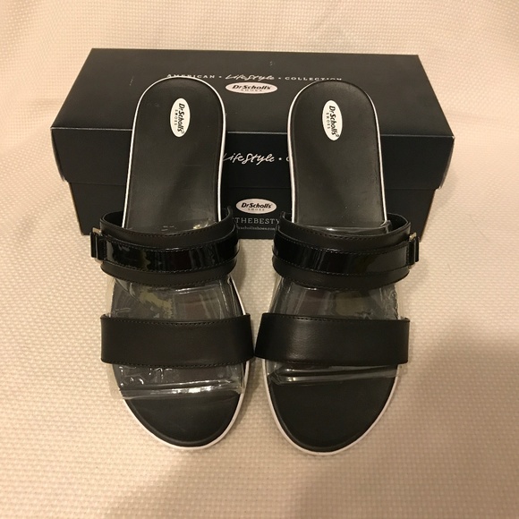 Dr. Scholl's NIB Frill Banded Slide Sandals - Picture 1 of 5